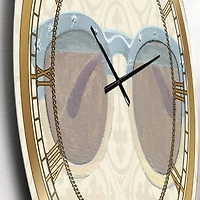 Designart 'Glam Cosmetics Blue Sun Glasses Glam Wall Clock
