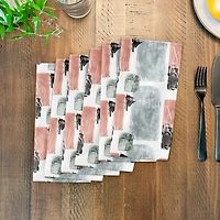 Blue and Pink Abstract 10" x 10" Cotton Twill Napkin