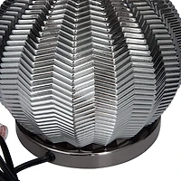 Black Polyester Transitional Table Lamp, 20" x 17" x 14"