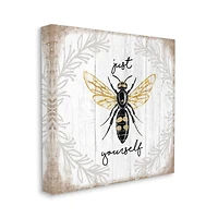 Stupell Industries Just Be Yourself Sentiment Country Charm Bee Canvas Wall Art