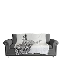 50" x 60" Sketch Llama Sweet Cheeks Coral Fleece Blanket