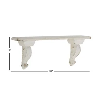 White Wood Farmhouse Wall Shelf