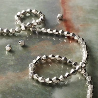 Silver Metal Faceted Bicone Beads, 4mm by Bead Landing™