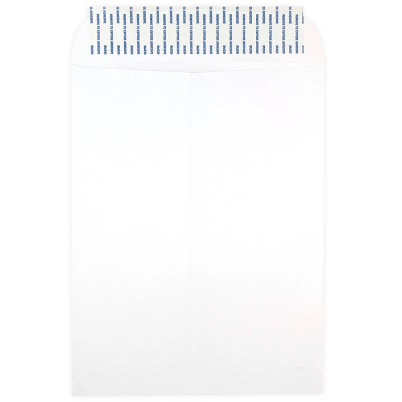 JAM Paper 9.5" x 12.5" White Open End Catalog Commercial Envelopes with Peel & Seal Closure