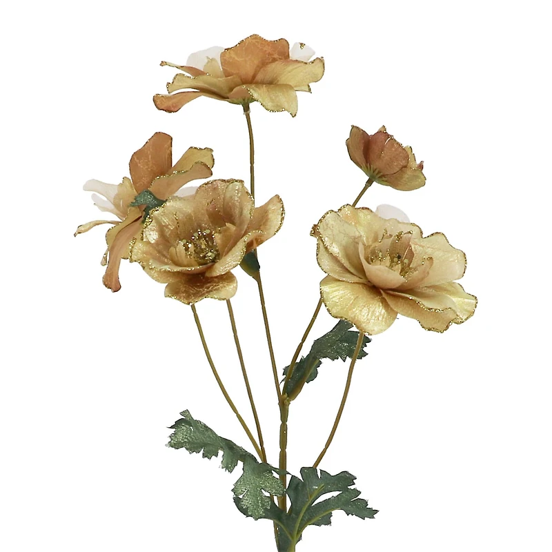 25" Gold Glitter Ranunculus Stem by Ashland®