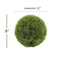 CosmoLiving by Cosmopolitan 9" Green Contemporary Style Faux Grass Ball Artificial Foliage
