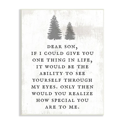 Stupell Industries Dear Son How Special You Are Phrase Rustic Forest Wall Plaque