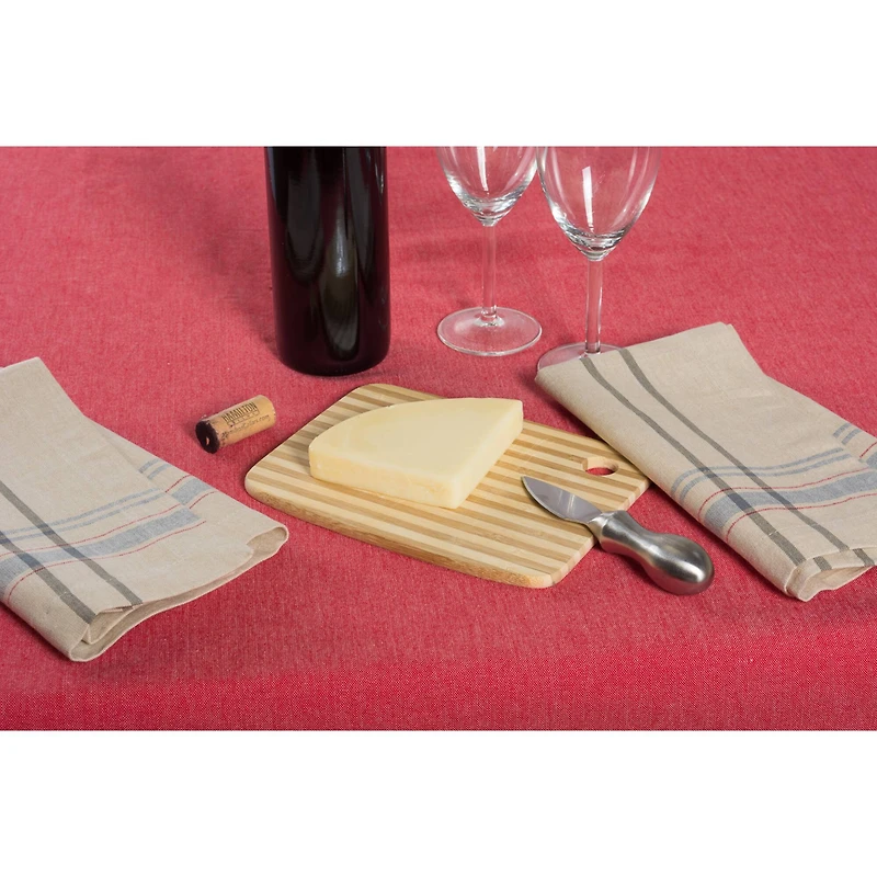 Tango Red French Chambray Tablecloth 60" x 104"