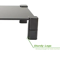 Mind Reader Black 4 Leg Glass Desktop Monitor Stand