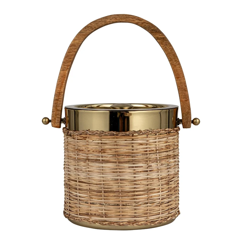 Hello Honey® 3qt. Boho-Chic Rattan & Steel Ice Bucket