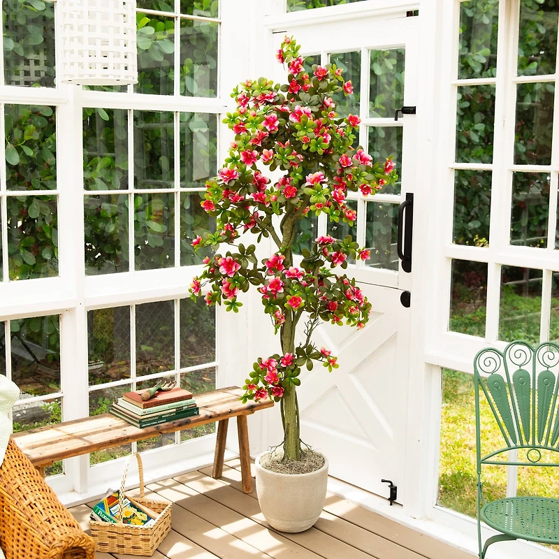 6ft. UV Resistant Artificial Azalea Tree (Indoor/Outdoor)