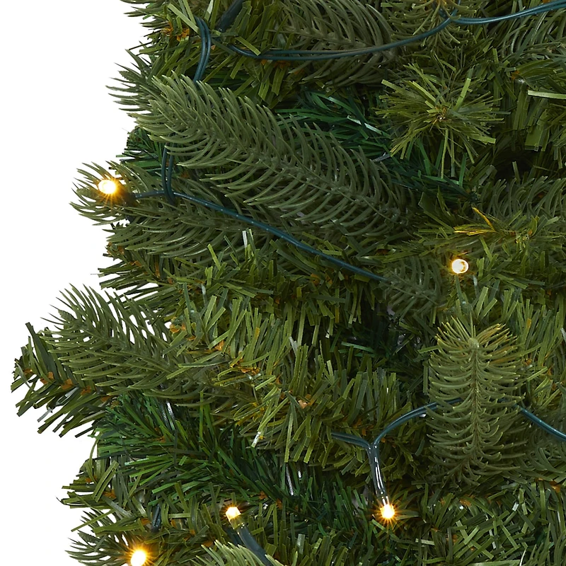 2ft. Pre-Lit Flat Back Wall Hanging Artificial Christmas Tree, Clear LED Lights