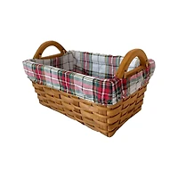 Plaid Lined Chipwood Basket by Ashland