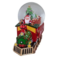 8.5" Green and Red Christmas Train Snow Globe