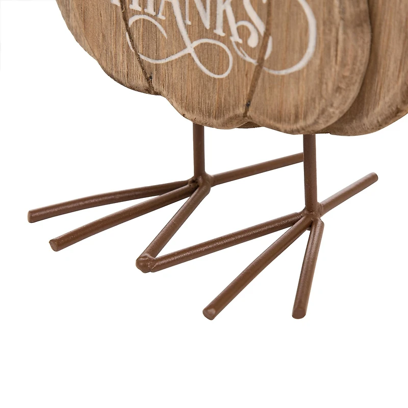 Glitzhome® 12" Wood & Metal Turkey Tabletop Accent