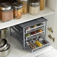 NEX™ 3-Tier -Bottle Metal Spice Rack with Drawer Organizer