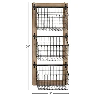 34" Black Metal Farmhouse Magazine Rack