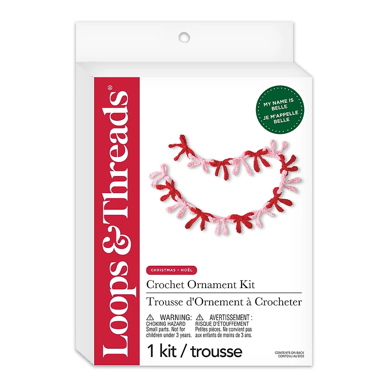 Intermediate Pink & Red Bow Garland Amigurumi Crochet Ornament Kit by Loops & Threads®