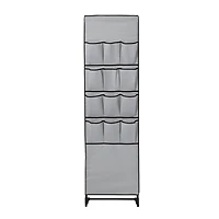 Honey Can Do 27" Gray Portable Wardrobe Closet with Cover & Side Pockets