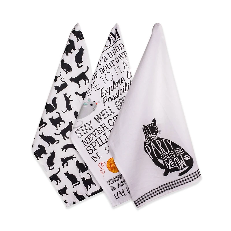 DII® Cat Printed Dishtowel Set