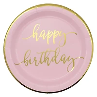 7" & Gold Happy Birthday Snack Plates