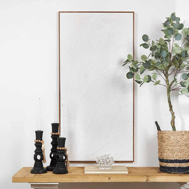 White Art Deco Line Art Framed Wall Art