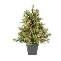 2ft. Pre-Lit Cashmere Pine Artificial Christmas Tree in Pot, Warm White Dura-Lit® LED Lights