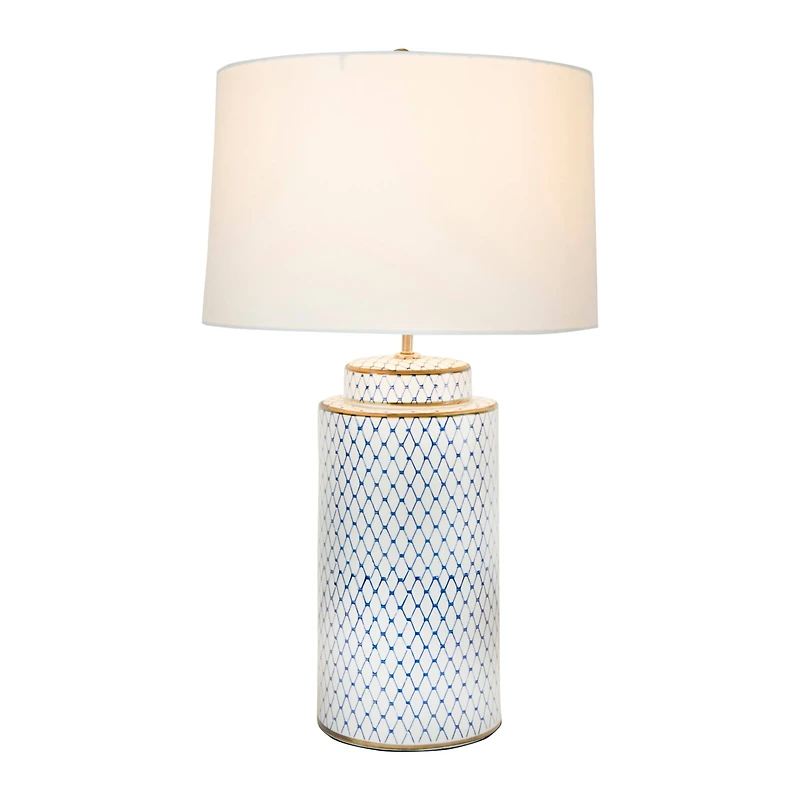 Hello Honey® 28" Indigo & White Ceramic Table Lamp