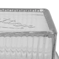 Hello Honey® 6.5" Clear Pressed Glass Butter Dish with Lid