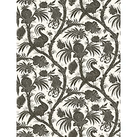 Scalamandre Charcoal Balinese Peacock Peel & Stick Wallpaper