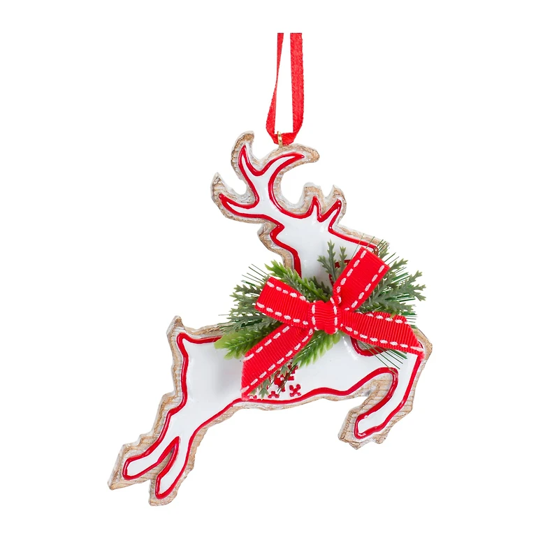 6 Pack Red & White Christmas Icon Ornaments