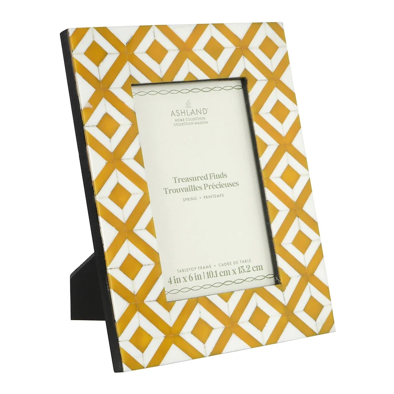 4" x 6" Yellow & White Tile Tabletop Frame, Treasured Finds by Ashland®