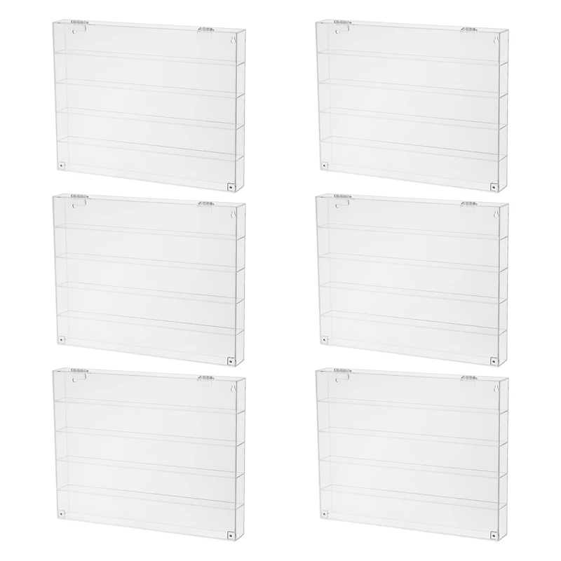 6 Pack: Clear Front Loading Mini Figure Shadow Box with Shelves by Studio Décor®
