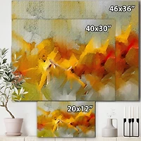 Designart - Hand Drawn Oil Brush Strokes In Yellow And Orange