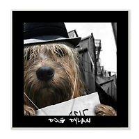 Stupell Industries Dog Dylan Funny Musician Wearing Hat Cityscape Wall Plaque Art