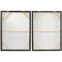 White Canvas Abstract Framed Wall Art with Black Frame Set of 2 30", 40"