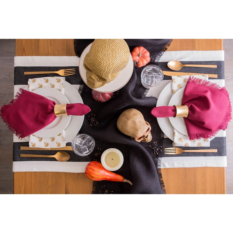 Black/White Dobby Stripe Table Runner 18" x 108"