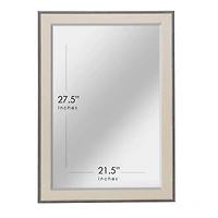Head West Textured Gray Mat Framed Beveled Glass Accent Mirror