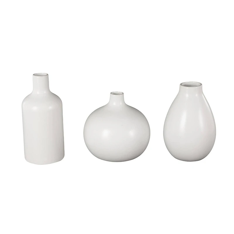 White Ceramic Minimal Ceramic Vase Set
