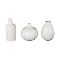 White Ceramic Minimal Ceramic Vase Set
