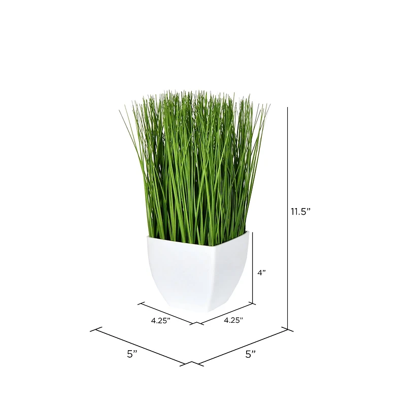 11.5" Artificial Green Potted Grass