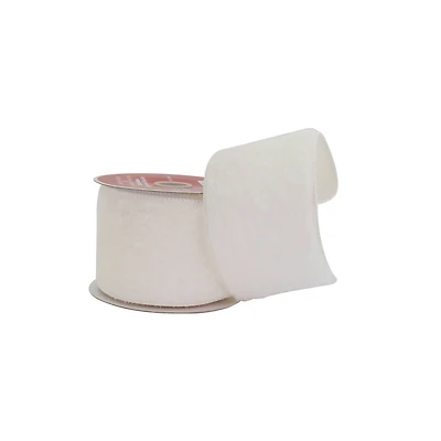 2.5" x 15ft. White Faux Fur Wired Ribbon by Celebrate It®