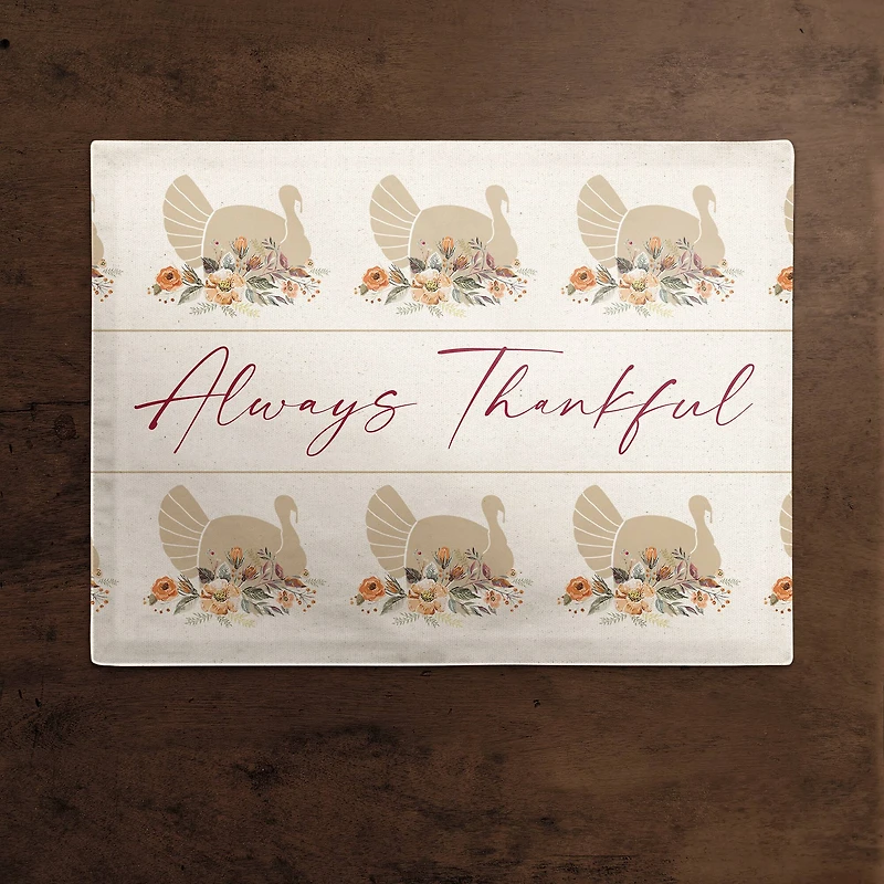 Turkey Always Thankful Poly Twill Placemat