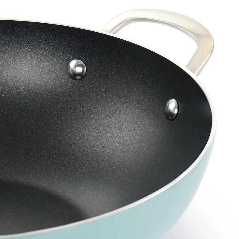 Martha Stewart 12" Turquoise Aluminum Nonstick Essential Pan With Lid