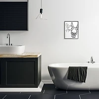 Stupell Industries Animal Humor Nice Arse Donkey Bathroom Phrase Framed Wall Art