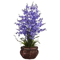 2.5ft. Purple Dancing Lady Orchid Arrangement with Bamboo Vase