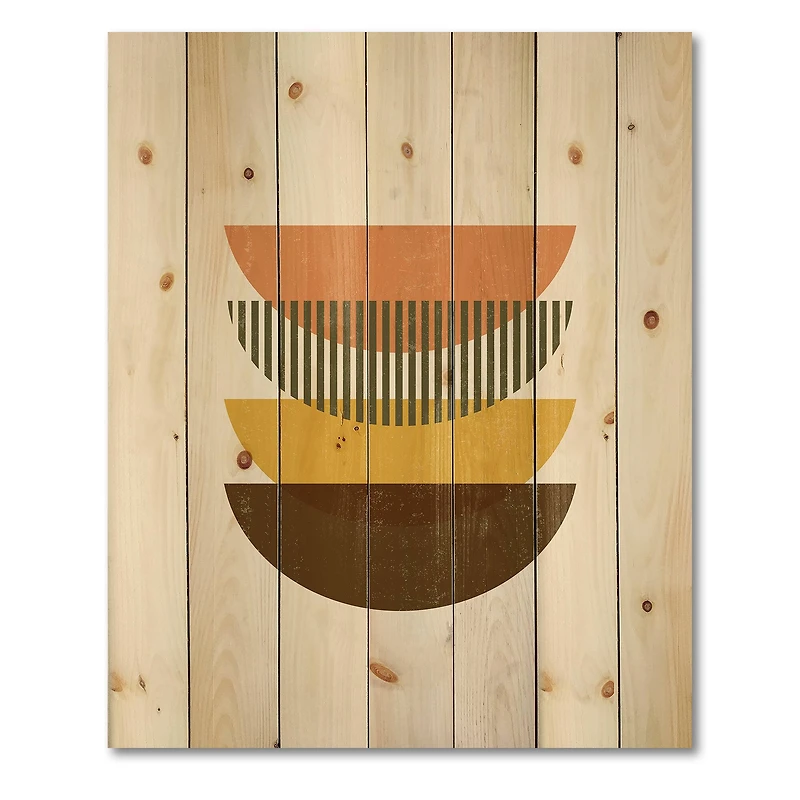 Designart - Abstract Geometric Half Moons In Earth Tones
