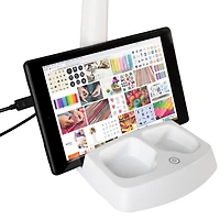 OttLite Wellness Series 26.25" White LED Desk Lamp with Charging Station