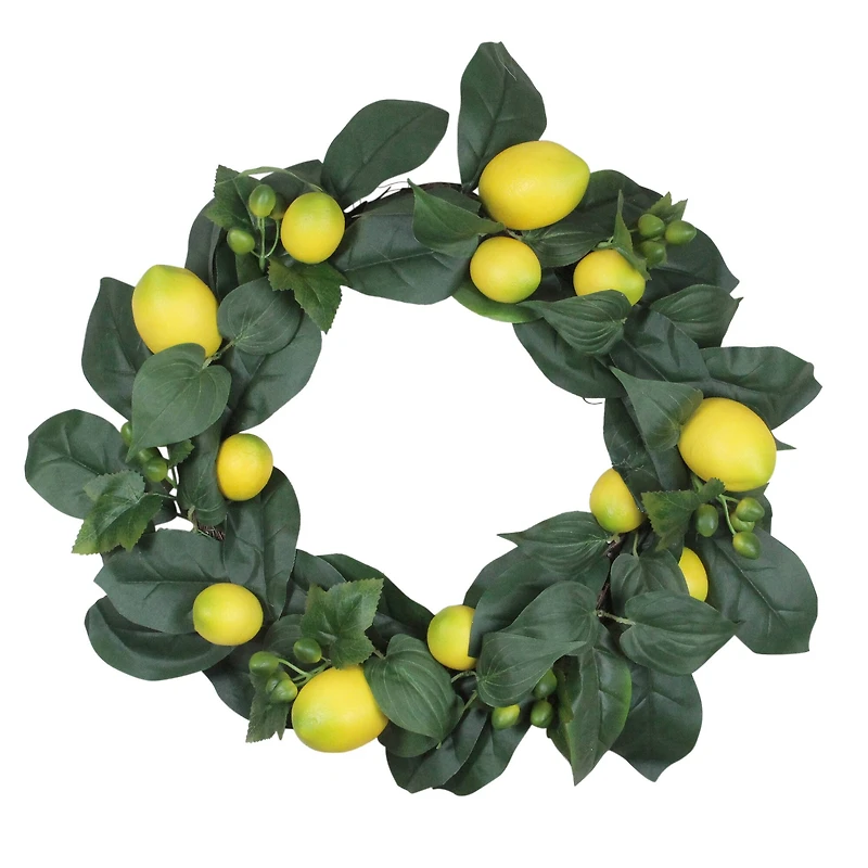 22" Green & Yellow Lemon Wreath