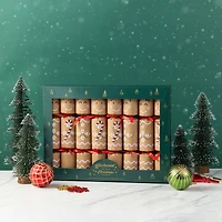 Glitzhome® 8PK 2"D x 12"H Gingerbread Man Christmas Party Crackers with Gift Contents